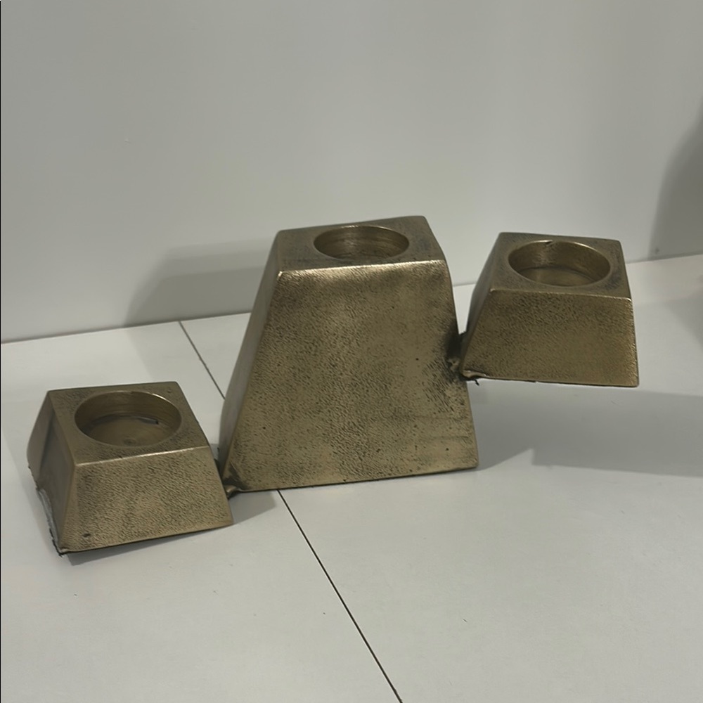 Gold Geometric Candle Holder